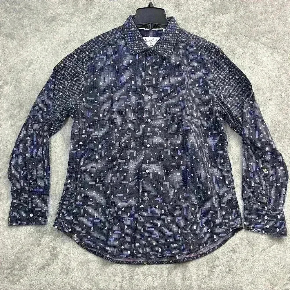 Robert Graham Shirt Mens Large Arcade Print Classic Fit Button Down Casual